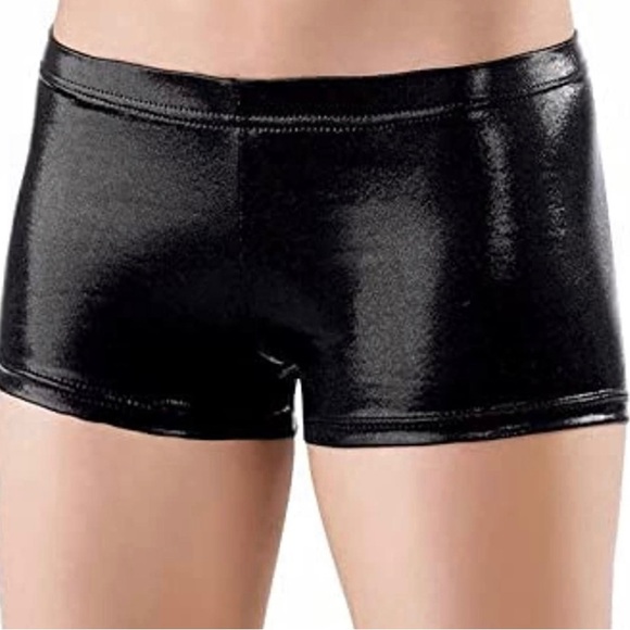Girls’ Sparkle Dance Short Tumbling Athletic Gymnastics short (black) - Picture 7 of 8